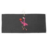 Flamingo Basketball Flamingo Playing Basketball Flamingo Large Microfiber Waffle Golf Towel