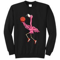 Flamingo Basketball Flamingo Playing Basketball Flamingo Tall Sweatshirt
