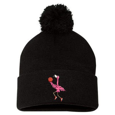 Flamingo Basketball Flamingo Playing Basketball Flamingo Pom Pom 12in Knit Beanie