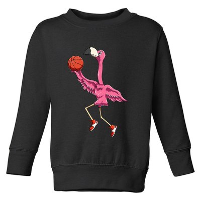 Flamingo Basketball Flamingo Playing Basketball Flamingo Toddler Sweatshirt