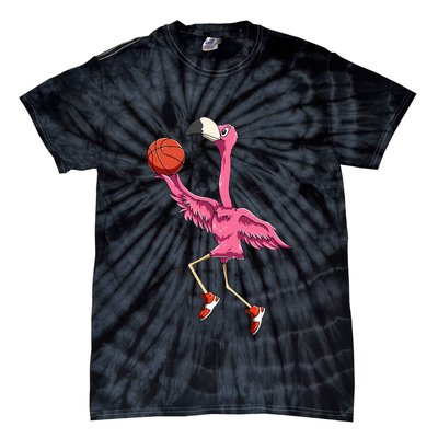 Flamingo Basketball Flamingo Playing Basketball Flamingo Tie-Dye T-Shirt
