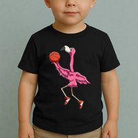 Flamingo Basketball Flamingo Playing Basketball Flamingo Toddler T-Shirt