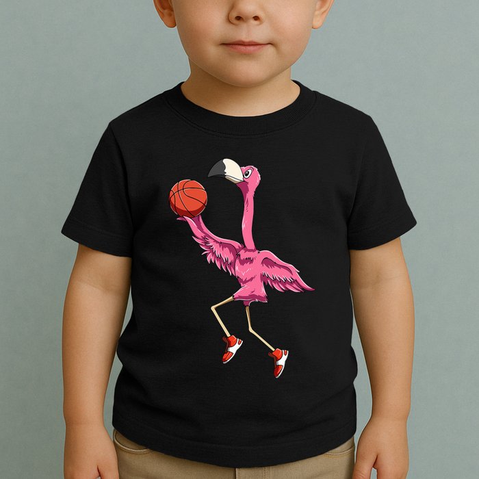 Flamingo Basketball Flamingo Playing Basketball Flamingo Toddler T-Shirt
