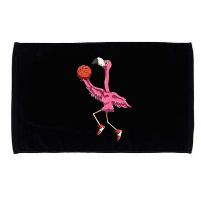 Flamingo Basketball Flamingo Playing Basketball Flamingo Microfiber Hand Towel