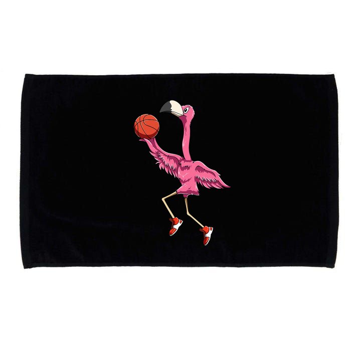 Flamingo Basketball Flamingo Playing Basketball Flamingo Microfiber Hand Towel