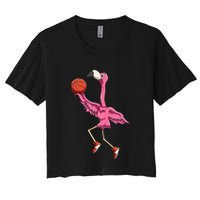 Flamingo Basketball Flamingo Playing Basketball Flamingo Crop Top