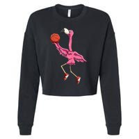 Flamingo Basketball Flamingo Playing Basketball Flamingo Cropped Pullover Crew