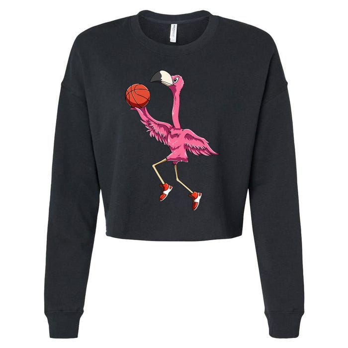 Flamingo Basketball Flamingo Playing Basketball Flamingo Cropped Pullover Crew