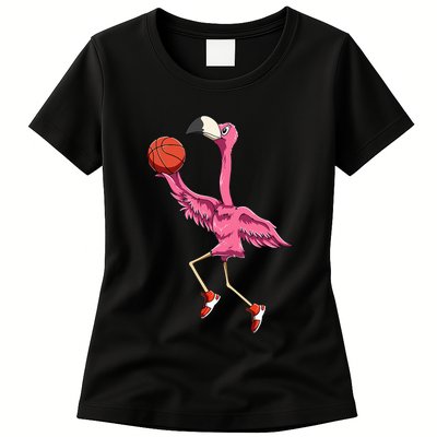 Flamingo Basketball Flamingo Playing Basketball Flamingo Womens T-Shirt