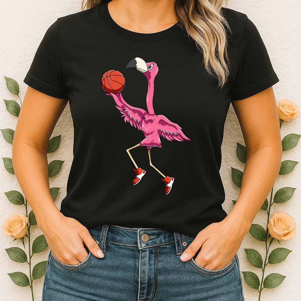 Flamingo Basketball Flamingo Playing Basketball Flamingo Womens T-Shirt