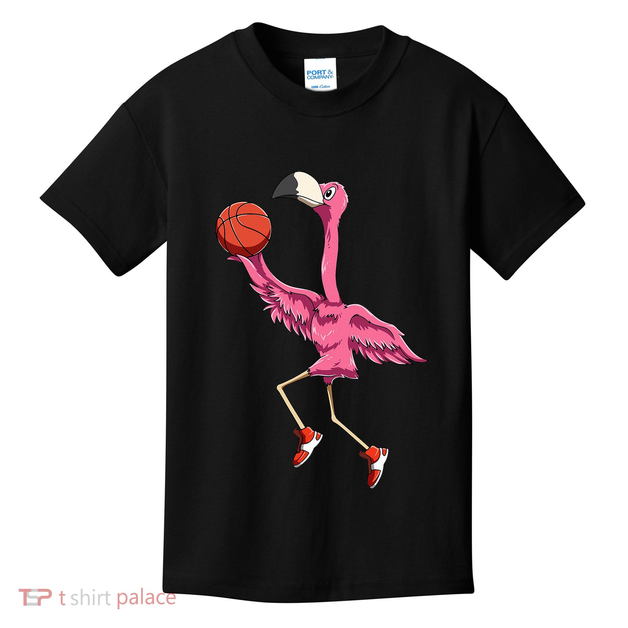 Flamingo Basketball Flamingo Playing Basketball Flamingo Kids T-Shirt