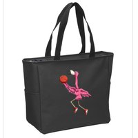 Flamingo Basketball Flamingo Playing Basketball Flamingo Zip Tote Bag