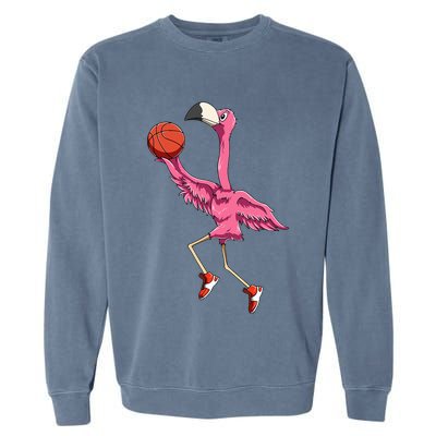 Flamingo Basketball Flamingo Playing Basketball Flamingo Garment-Dyed Sweatshirt