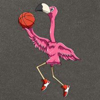 Flamingo Basketball Flamingo Playing Basketball Flamingo Cotton Canvas Backpack