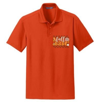 Fall Babe Fall Vibes Autumn Season Thanksgiving Pumpkin Spice Funny Dry Zone Grid Polo