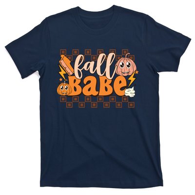 Fall Babe Fall Vibes Autumn Season Thanksgiving Pumpkin Spice Funny T-Shirt