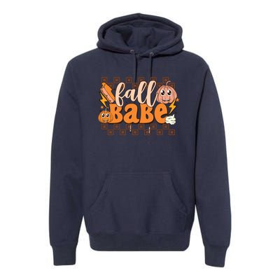 Fall Babe Fall Vibes Autumn Season Thanksgiving Pumpkin Spice Funny Premium Hoodie