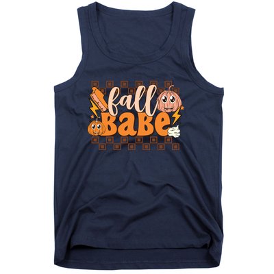 Fall Babe Fall Vibes Autumn Season Thanksgiving Pumpkin Spice Funny Tank Top