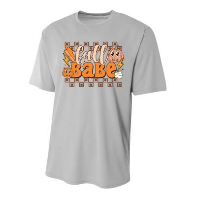 Fall Babe Fall Vibes Autumn Season Thanksgiving Pumpkin Spice Funny Performance Sprint T-Shirt