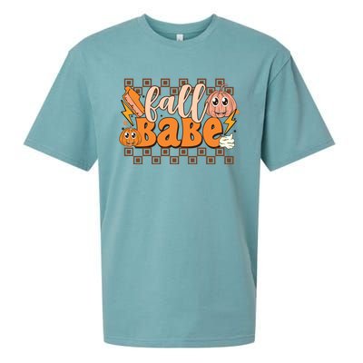 Fall Babe Fall Vibes Autumn Season Thanksgiving Pumpkin Spice Funny Sueded Cloud Jersey T-Shirt