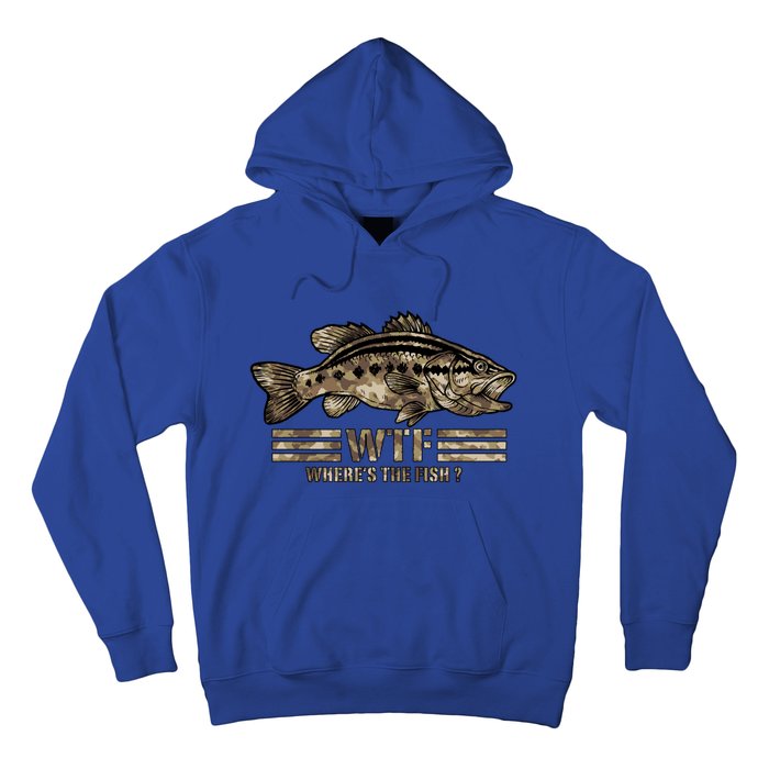 Funny Bass Fishing Camo Wtf Wheres The Fish Cool Gift Hoodie