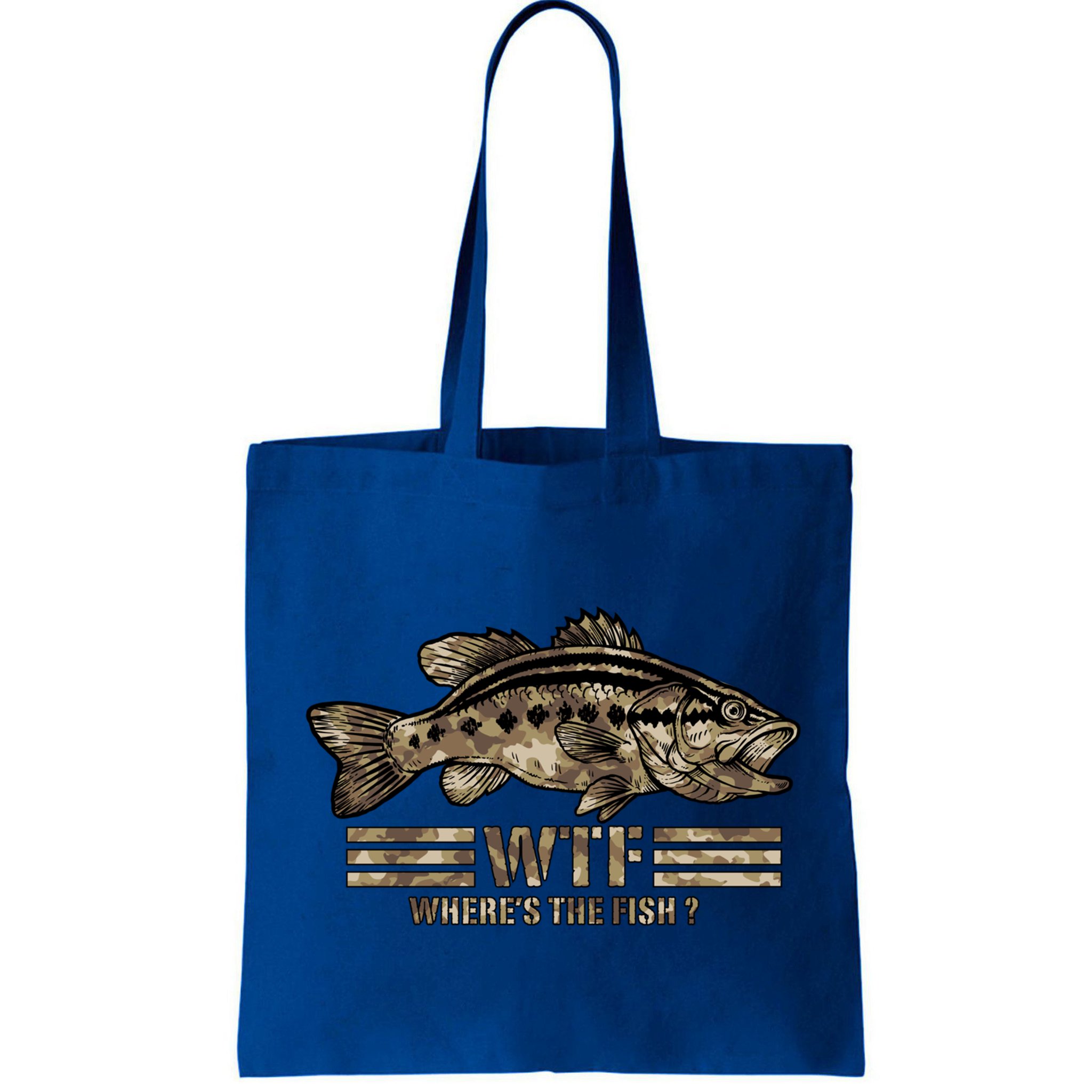Funny Bass Fishing Camo Wtf Wheres The Fish Cool Gift Bag