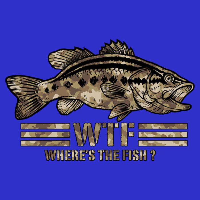 Funny Bass Fishing Camo Wtf Wheres The Fish Cool Gift Zip Tote Bag