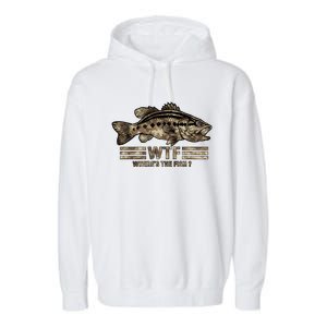 Funny Bass Fishing Camo Wtf Wheres The Fish Cool Gift Garment-Dyed Fleece Hoodie