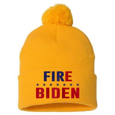 Fire Biden Funny Anti Biden Pom Pom 12in Knit Beanie