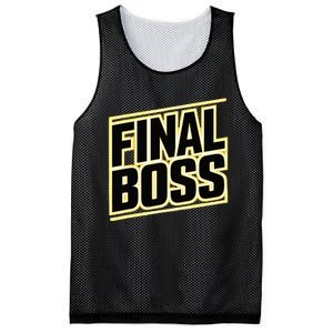 Final Boss Funny Tough As A Rock Wrestling Mma Gamer Mesh Reversible Basketball Jersey Tank