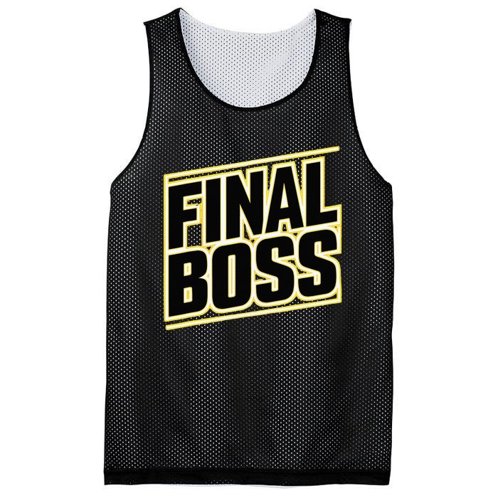 Final Boss Funny Tough As A Rock Wrestling Mma Gamer Mesh Reversible Basketball Jersey Tank