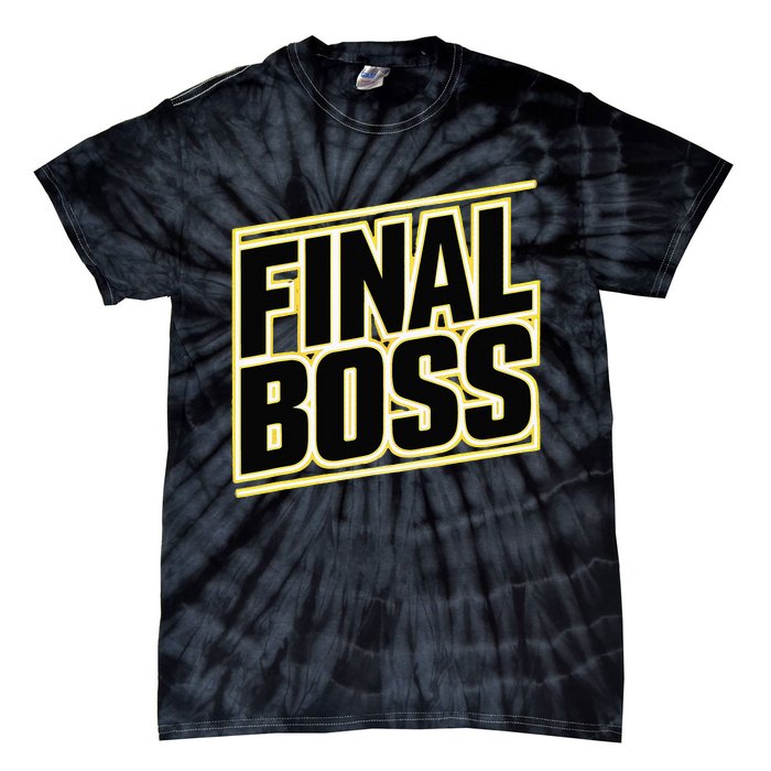 Final Boss Funny Tough As A Rock Wrestling Mma Gamer Tie-Dye T-Shirt