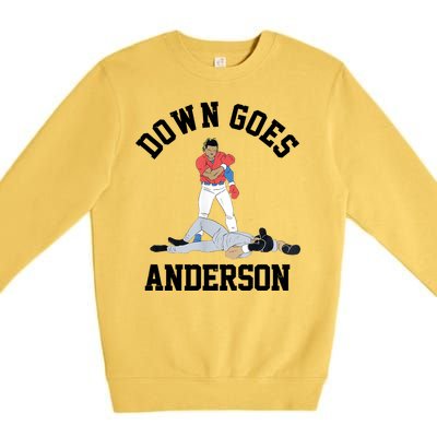 Funny Baseball Fight Down Goes Anderson Premium Crewneck Sweatshirt