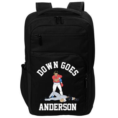 Funny Baseball Fight Down Goes Anderson Impact Tech Backpack