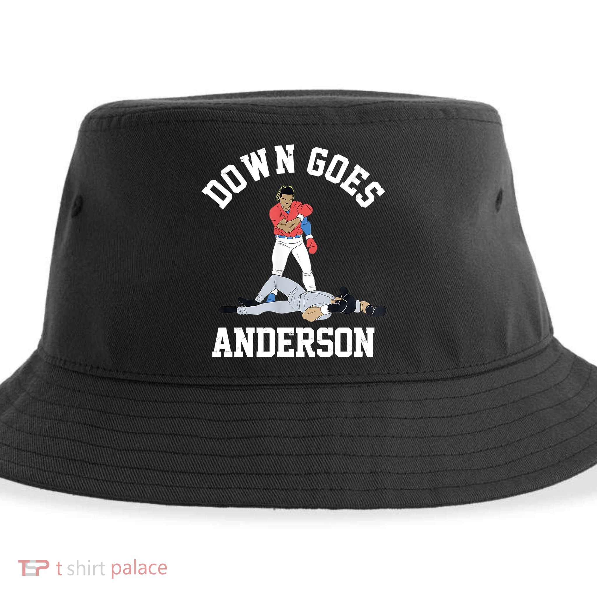 Funny Baseball Fight Down Goes Anderson Sustainable Bucket Hat