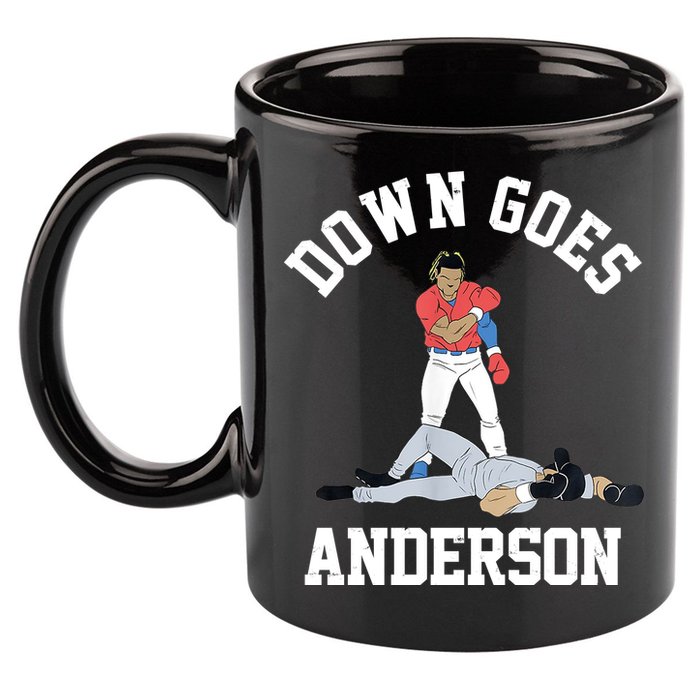 Funny Baseball Fight Down Goes Anderson 11oz C Handle Ceramic Mug