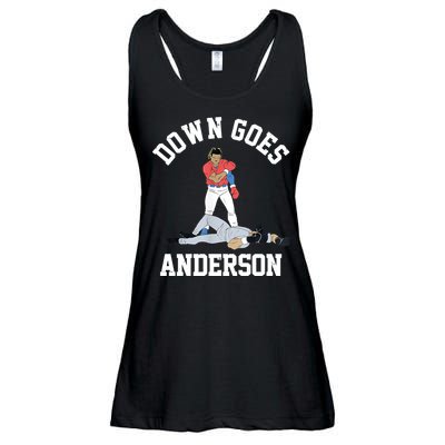 Funny Baseball Fight Down Goes Anderson Ladies Essential Flowy Tank