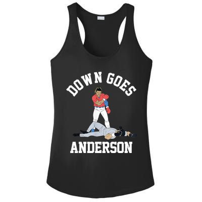 Funny Baseball Fight Down Goes Anderson Ladies PosiCharge Competitor Racerback Tank