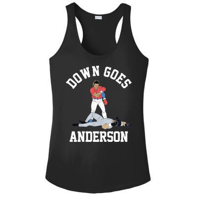 Funny Baseball Fight Down Goes Anderson Ladies PosiCharge Competitor Racerback Tank