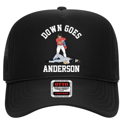 Funny Baseball Fight Down Goes Anderson Trucker Hat