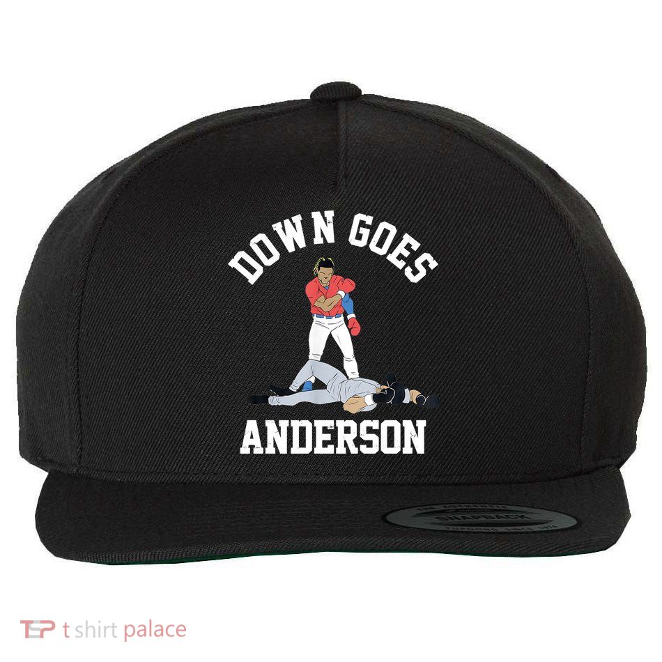 Funny Baseball Fight Down Goes Anderson Wool Snapback Cap
