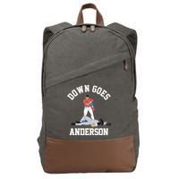 Funny Baseball Fight Down Goes Anderson Cotton Canvas Backpack
