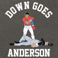 Funny Baseball Fight Down Goes Anderson Cotton Canvas Backpack