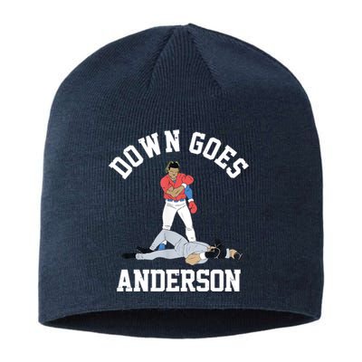 Funny Baseball Fight Down Goes Anderson Sustainable Beanie