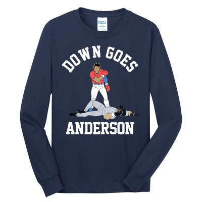 Funny Baseball Fight Down Goes Anderson Tall Long Sleeve T-Shirt