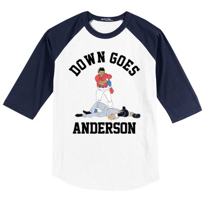 Funny Baseball Fight Down Goes Anderson Baseball Sleeve Shirt