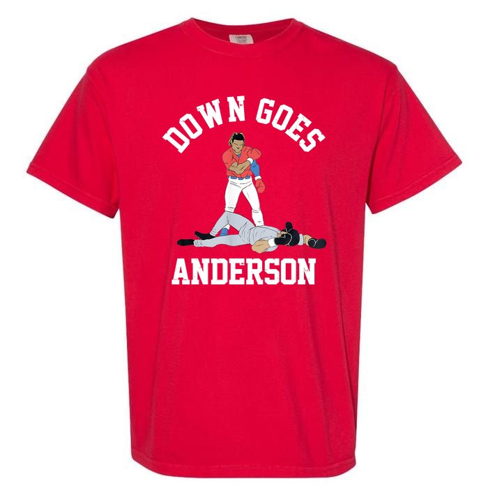 Funny Baseball Fight Down Goes Anderson Garment-Dyed Heavyweight T-Shirt