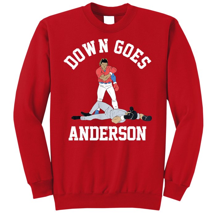 Funny Baseball Fight Down Goes Anderson Sweatshirt