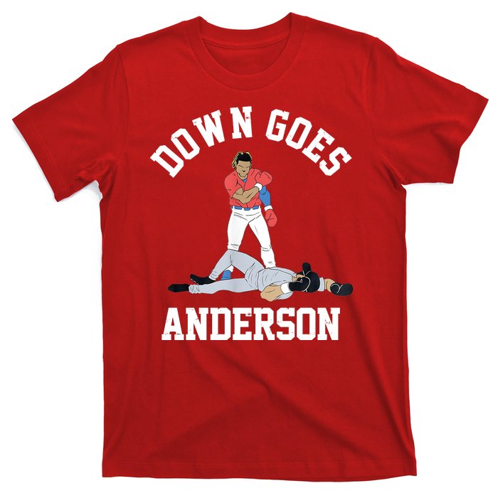 Funny Baseball Fight Down Goes Anderson T-Shirt