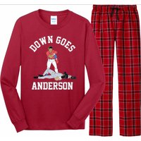 Funny Baseball Fight Down Goes Anderson Long Sleeve Pajama Set